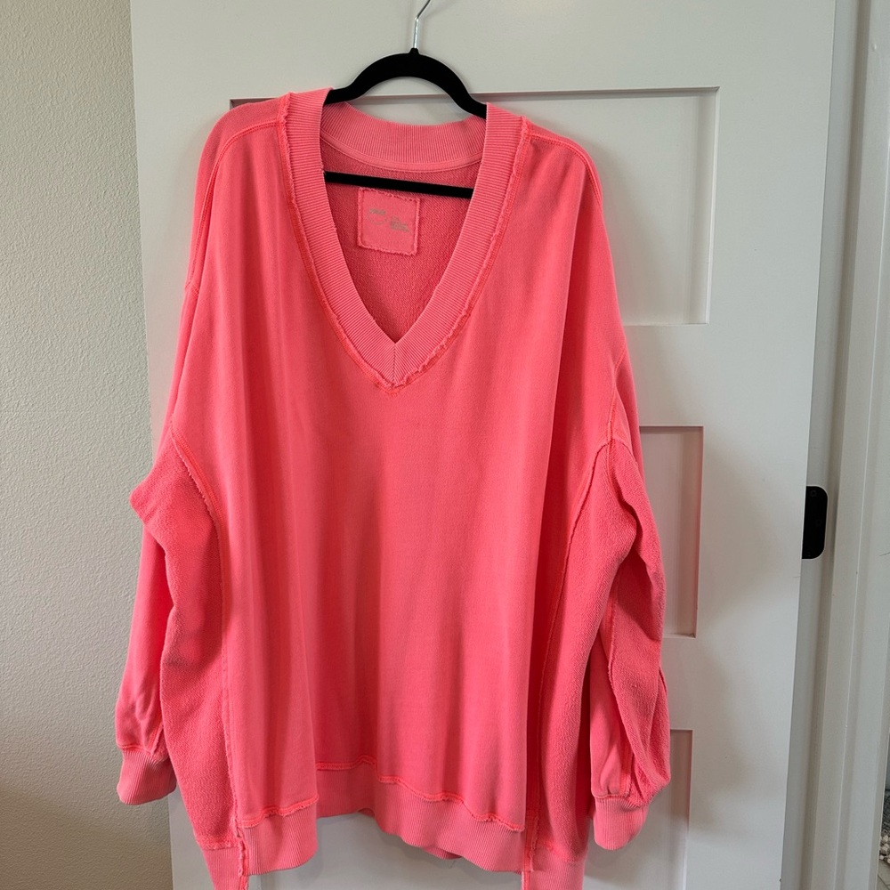 Aerie Pink Off-the-Shoulder Sweater Lightweight Design